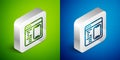 Isometric line Software, web developer programming code icon isolated on green and blue background. Javascript computer Royalty Free Stock Photo