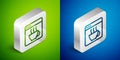 Isometric line Software, web developer programming code icon isolated on green and blue background. Javascript computer Royalty Free Stock Photo