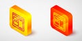 Isometric line Software, web developer programming code icon isolated on grey background. Javascript computer script Royalty Free Stock Photo