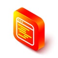 Isometric line Software, web developer programming code icon isolated on white background. Javascript computer script