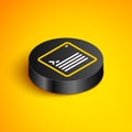 Isometric line Software, web developer programming code icon isolated on yellow background. Javascript computer script Royalty Free Stock Photo