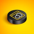 Isometric line Software, web developer programming code icon isolated on yellow background. Javascript computer script Royalty Free Stock Photo