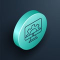 Isometric line Software, web development, programming concept icon isolated on black background. Programming language Royalty Free Stock Photo