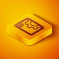 Isometric line Software, web development, programming concept icon isolated on orange background. Programming language Royalty Free Stock Photo