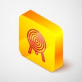 Isometric line Target icon isolated on grey background. Dart board sign. Archery board icon. Dartboard sign. Business Royalty Free Stock Photo