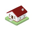 Isometric Little house on land vector