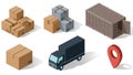 Isometric Logistics and Delivery Icons Set Royalty Free Stock Photo