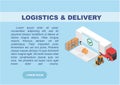 Isometric Logistics and Delivery Infographics. Delivery home and office. City logistics. Warehouse, truck, forklift