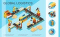 Isometric Logistics And Warehouse Concept