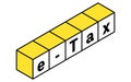 Isometric logo icon for e-Tax, building blocks