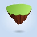 Isometric low poly floating island on the background. Polygonal 3d design or infographic element with shadow.