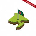 Bangladesh Isometric map and flag. Vector Illustration