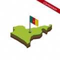 Cameroon Isometric map and flag. Vector Illustration Royalty Free Stock Photo