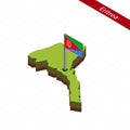 Eritrea Isometric map and flag. Vector Illustration Royalty Free Stock Photo