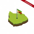 Zimbabwe Isometric map and flag. Vector Illustration