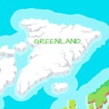 Isometric Map of Greenland Detailed Illustration. Royalty Free Stock Photo