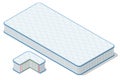 Isometric mattress is a large, usually rectangular pad for supporting a lying person. Tiredness and exhaustion concept.