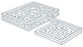 Isometric Maze Game: Strategic Puzzle Challenge, vector design Generative AI Royalty Free Stock Photo