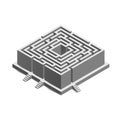 Isometric maze, labyrinth for business concept, infographic template.