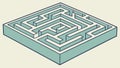 Isometric maze or labyrinth, a symbol of challenge and strategy. vector design Generative AI Royalty Free Stock Photo