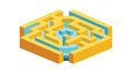 Isometric Maze Puzzle, 3D Game Element Vector Design, vector design Generative AI Royalty Free Stock Photo