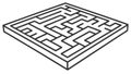 Isometric Maze Puzzle Game Challenge Outline Vector Generative AI Royalty Free Stock Photo