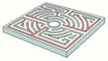 Isometric Maze Puzzle Geometric Vector Illustration, vector design Generative AI Royalty Free Stock Photo