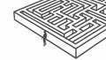 Isometric Maze Puzzle with Human Figure, vector design Generative AI Royalty Free Stock Photo