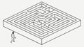 Isometric Maze Puzzle Vector: Problem Solving Strategic Thinking, vector design Generative AI Royalty Free Stock Photo