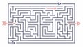 Isometric Maze with Solved Path Illustration, vector design Generative AI Royalty Free Stock Photo