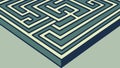 Isometric Maze Structure, Strategic Path Challenge, vector design Generative AI Royalty Free Stock Photo