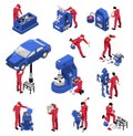 Isometric Mechanic Service Set