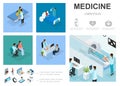 Isometric Medical Care Infographic Template Royalty Free Stock Photo