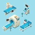 isometric medical diagnostic equipment set