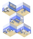 Isometric Medical Rooms Set Royalty Free Stock Photo