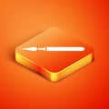 Isometric Medical surgery scalpel tool icon isolated on orange background. Medical instrument. Vector Illustration. Royalty Free Stock Photo