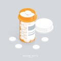 Isometric Medicine Pills Bottle Open