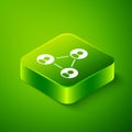 Isometric Meeting icon isolated on green background. Business team meeting, discussion concept, analysis, content