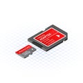 Isometric Memory Micro Secure Digital with Adapter