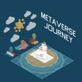 Isometric Metaverse Journey Concept