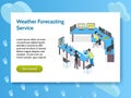 Isometric Meteorological Weather Center Concept Banner