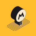 Isometric Metro or Underground or Subway icon isolated on yellow background. Vector Royalty Free Stock Photo