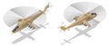 Isometric Mil Mi-24 large helicopter gunship, attack helicopter and low-capacity troop transport. Attack helicopter with