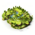 Isometric Miniature Golf Course Design. Generative ai Royalty Free Stock Photo