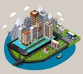 Isometric Mobile City Concept