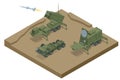 Isometric Mobile surface-to-air missile or anti-ballistic missile system MIM-104 Patriot. American surface-to-air