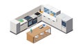 Isometric modern kitchen, functional home interior, contemporary design vector design Generative AI Royalty Free Stock Photo