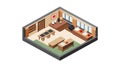 Isometric Modern Office: Collaborative Workspace Design. vector design Generative AI Royalty Free Stock Photo