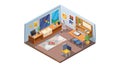 Isometric Modern Office Interior, Collaborative Workspace and Team Productivity. vector design Generative AI Royalty Free Stock Photo