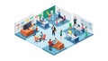 Isometric Modern Office Interior Workspace, vector design Generative AI Royalty Free Stock Photo